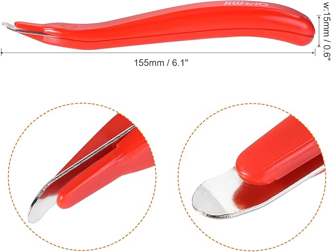 MECCANIXITY Staple Remover Tools, Magnetic Staplers Puller for Office Home Desktop Accessory, Red Pack of 3