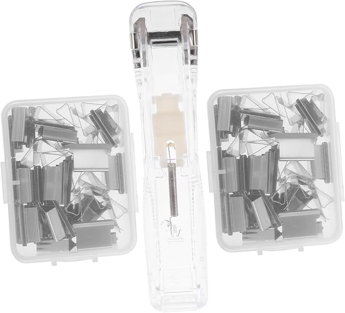 Operitacx 3sets Reusable Document Stapler Paper Clips Office Binding Tool for and Document Organization for Home School and Travel
