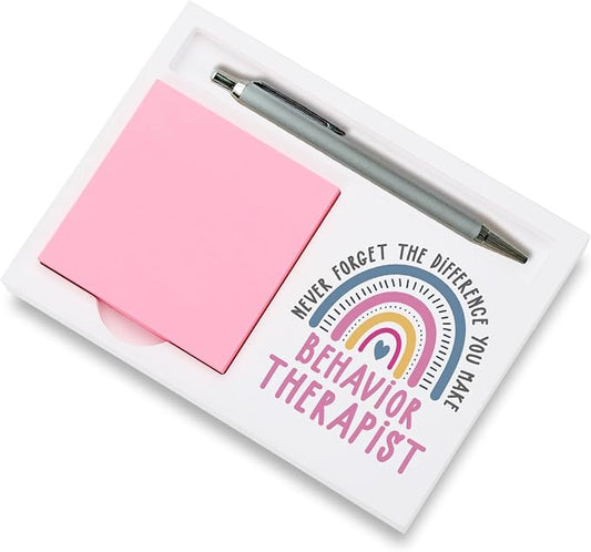 Behavior Therapist Appreciation Note Pad Holder Desk Organizer, Thank You Gift for ABA and Mental Health Professionals, Back to School, Education Week, Birthday or Christmas Gift PB056
