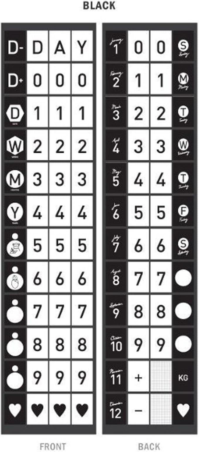DEAD SKIN D-Day & Perpetual Calendar – 48 Sheets with Transparent Stickers, Black Design, Mark Anniversaries and Special Dates