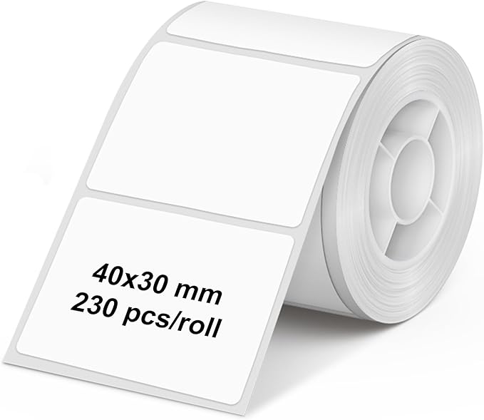 Olympia Label Roll for PM220 | 40 × 30 mm | White | Labels for Label Printers PM220 | Waterproof & Abrasion Resistant