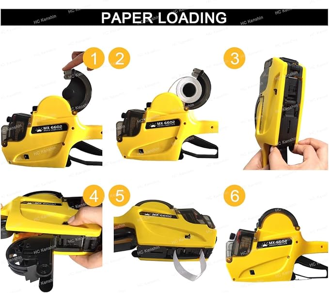 2 Line Price Labels - 40 Rolls of Pricing Labels (16,000 Blank Tags) with 5 Ink Rolls - Compatible with MX-6600, MX-6602, YH-689 (Gun Not Included)