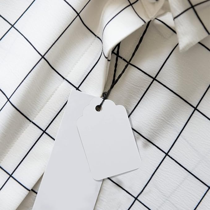 jijAcraft 1000Pcs Price Tags, White Clothing Tags for Retail, Small Kraft Blank Tag for Labeling Price, Size, Number, Writable Price Tag for Business Supplies Selling Jewlry, Clothes (2" X 1.3")