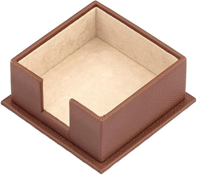 Leather Document Tray - Pen Holder - Note Paper Holder -3 Accessories-Desk Organizer - Office Desk Accessories - Desktop Storage - 3 PCS (Tan)