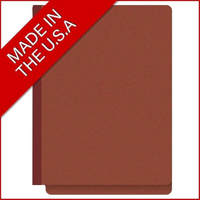 25 Pt. Pressboard Classification Folders, Full Cut End Tab, Letter Size, No Dividers, Brick Red (Box of 25)