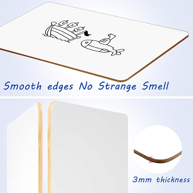 20 Pack Double Sided Dry Erase Board Classroom Pack 12'' x 9'' Small Whiteboards for Office Teachers Students Schools Supplies Thickness 3mm Mini Answer Paddles Easy to Wipe