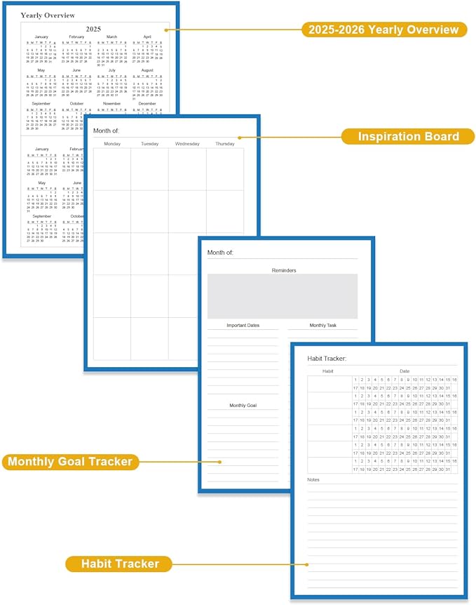Academic Planner for 2026-2027 or Anytime – 5.8" x 8.5" Undated Weekly Student Planner For Homeschool, High School, College & Nursing Students, 200 Pages, Blue