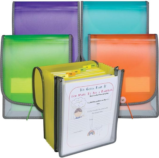 C-Line 7-Pocket Vertical Expanding Backpack Organizer File, 1 File, Color May Vary (58700), Assorted, 1" x 10 1/4" x 12 3/4"