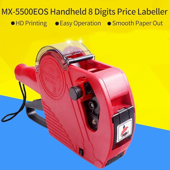 Irfora MX-5500EOS Handheld 8 Digits Price Labeller Label Maker Pricing Hine with Label Roll & Ink Roller for Office Supermarket Retail Shop Grocery Store
