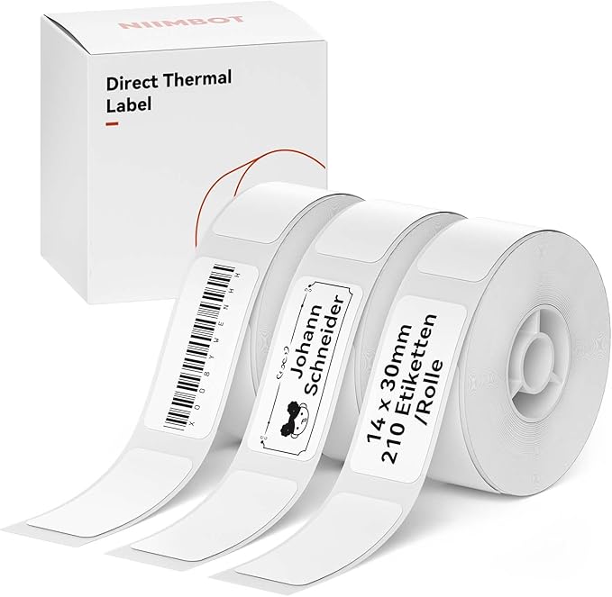 NIIMBOT White D11 Label Maker and 4 Rolls Tape Bundle