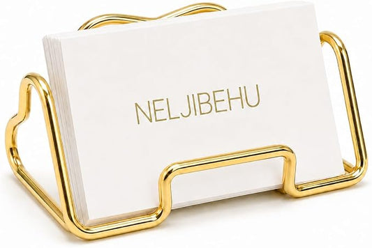 Heart Business Card Holder for Desk, Metal Business Card Stand Organizer, Cute Desktop Display for Name Cards, Photos and Notes, Office Reception Wedding Table Decor (gold)