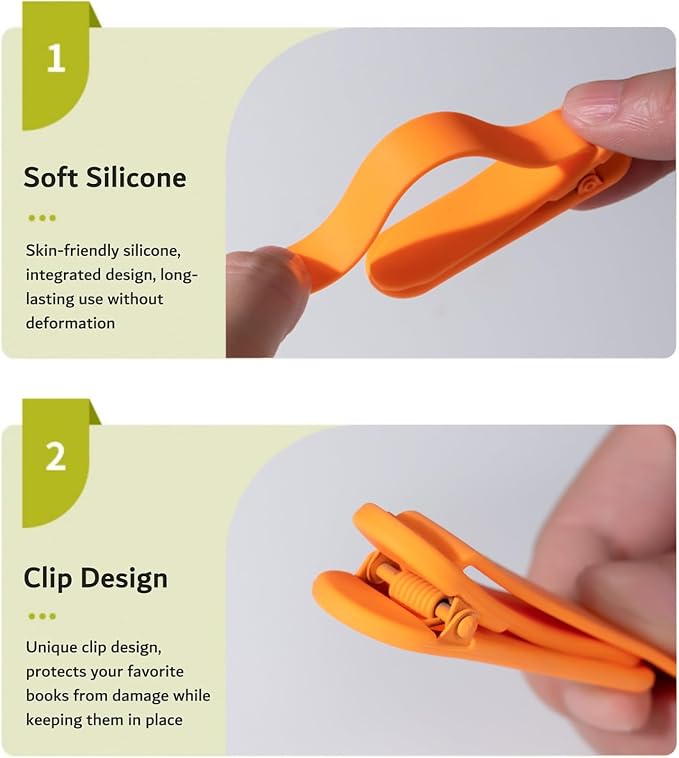 9Pcs Automatic Bookmark, Silicone Smart Book Marks for Reading Women, Men, Kids,Cute Unique Book Markers Bookmark Clip Reading Accessories Gifts for Book Lovers