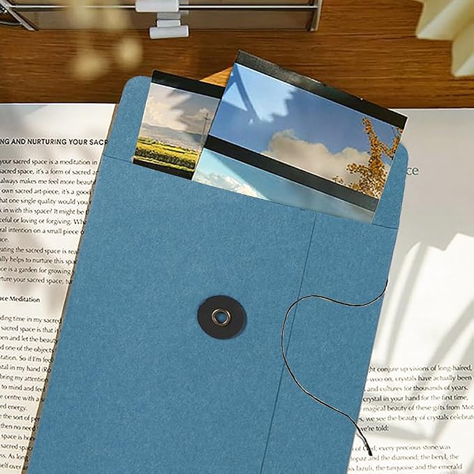 10 Pcs Vintage Kraft Paper File Folder Thickened A5 Filing Envelope Project Photo Pockets Reusable Document Wallet Bag with String Tie Closure for Office Home