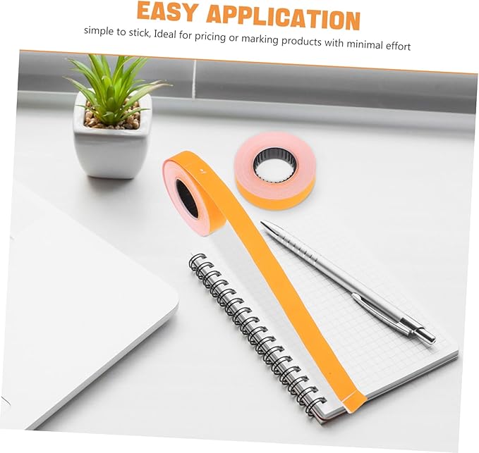 HOMSFOU 10rolls Marking Labels Price Tag Paper Orange Labels Roll for Retail Pricing Supermarkets and Efficient Labeling