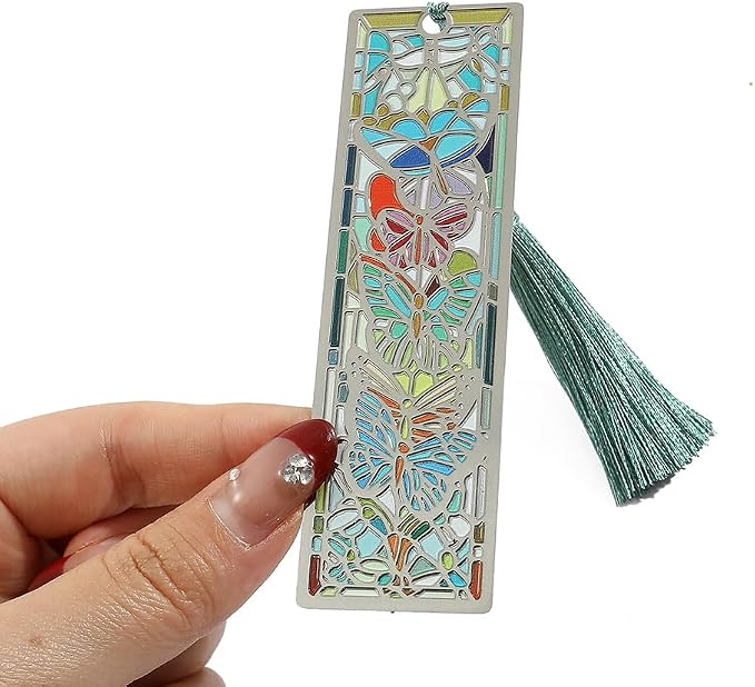 Beautiful Butterfly Bookmark with Tassel - Gift for Book Lovers - Unique and Colorful Book Marks- Handmade Reading Supplies Books Accessories
