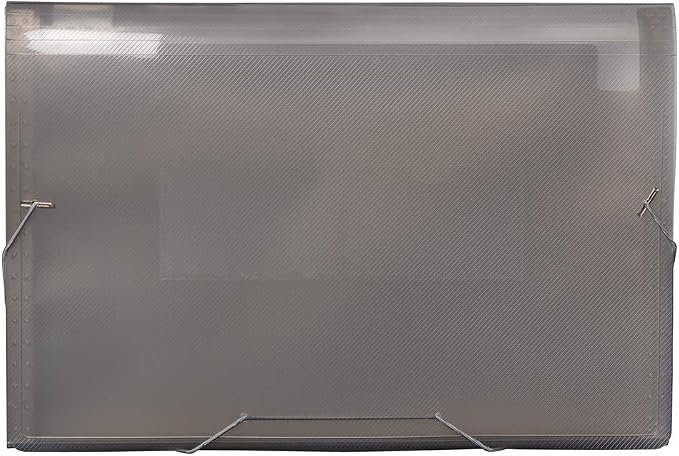 JAM PAPER Accordion Folders - 13 Pocket Plastic Expanding File - Legal Size - 10 x 15 - Smoke Grey - 2/Pack