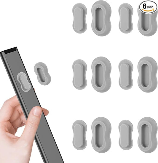 6pcs Magnetic Remote Control Holder, No Drill Wall Mount Silicone TV Remote Holder Self-Adhesive Universal Organizer Storage for Air Conditioner Fan Media AC RV Accessories (Grey)