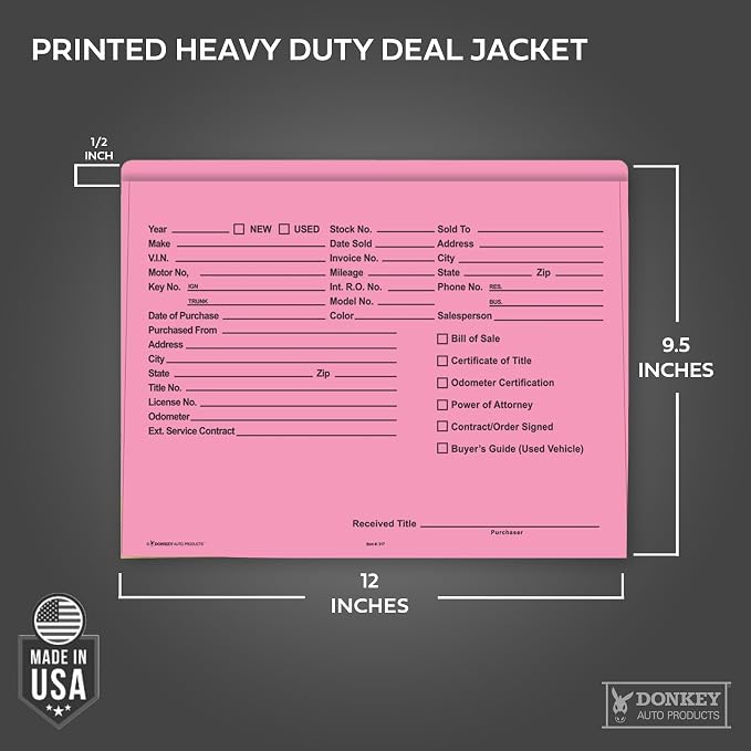 Printed Heavy Duty Deal Jackets – Pink (100 Shrink Wrapped)