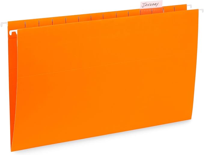 Blue Summit Supplies Legal Size Hanging File Folders, Legal Folders 9.5” × 14.75”, 25 Reinforced Hanging Files in Assorted Colors, for Home and Office Color Coded File Organization, 25 per Box