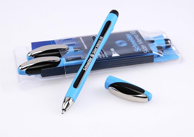 Schneider Slider Memo XB Ballpoint Pen, Black, Pack of 3 Pens (150294)