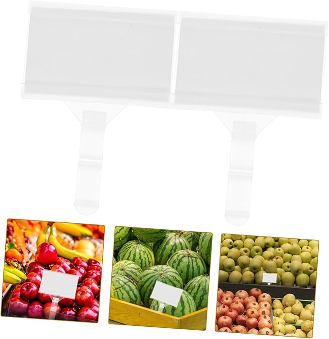 GLEAVI 20pcs Plastic Hanging Shelf Label Holders Hook-style Price Tags for Supermarkets Retail Stores and Convenience Shops Easy to Install Wire Shelf Labels