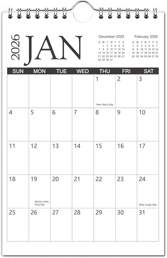 Mini Calendar 2026, 6'' x 9'' Small Calendar Runs from January 2026 unitl June 2027, Little Notepad Calendar for Wall, Desk, Bulletin Board or Fridge