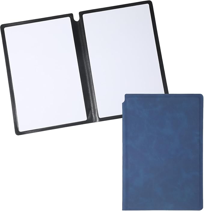 Thinp A5 Dry Erase Notebook, 9.5x6.6 Inch Whiteboard Notebook Reusable Folding White Board Double Sided Handheld Whiteboard for Business Office School Home (Dark Blue)