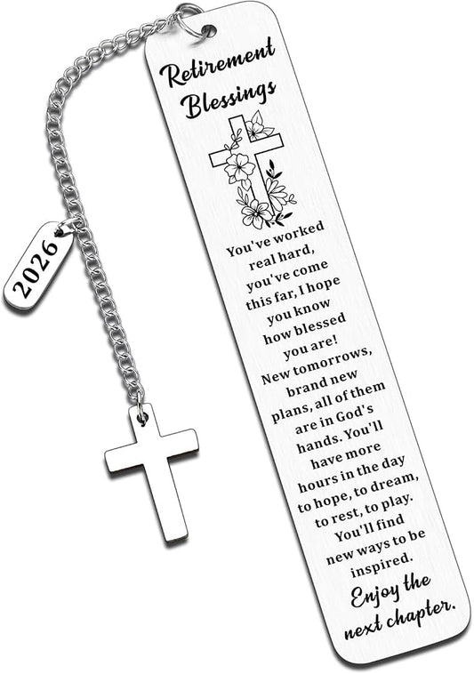 Christian Retirement Gift for Woman Man Best Happy Cool Retirement Gifts for Women Men Friends Happy Retired Going Away Leaving Farewell Gifts for Coworkers Women Men Retirement Blessings Bookmarks