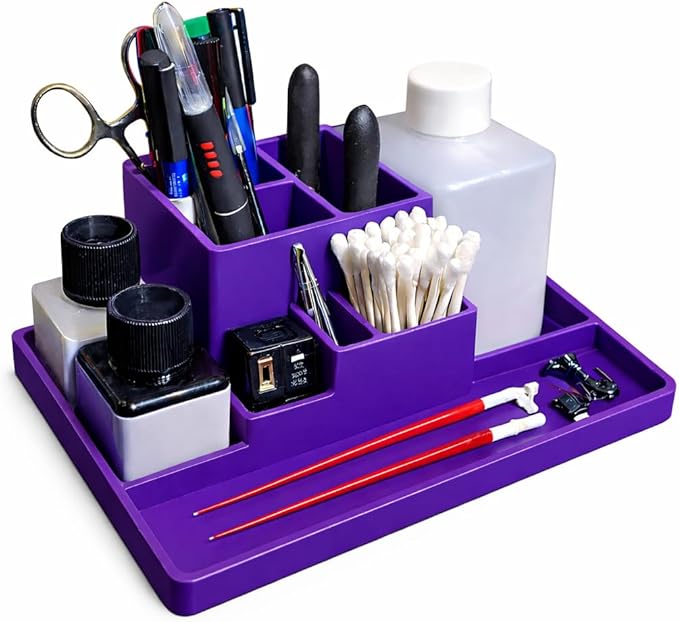 Tool Holder for Gunpla and Model Building, Desk Organizer for Miniatures and Warhammer Builders, Multiple Colors (Purple)