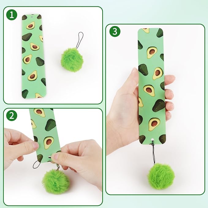 16 Pcs Cute Bookmarks Bulk Colorful Book Marks with Pompom Pendant Gifts for Reading Kids Boys Girls Book Lovers Reading Presents Classroom Reading Prizes Party Favor
