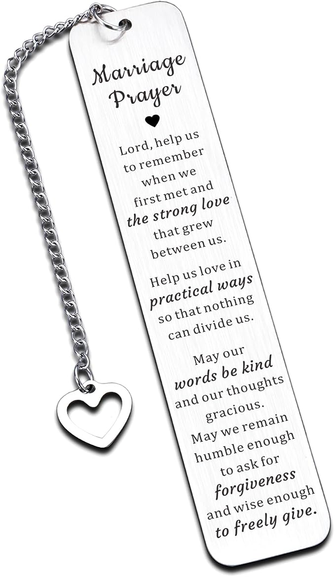 Wedding Gifts Marriage Prayer Bookmark for Couple, 2026 Father's Day Gifts for Husband Him Her Women Men, Weddings Registry Ideas, Bridal Shower Gift for Bride, Engagement Gift for Couple Newlyweds