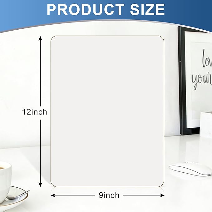 Dry Erase Boards, 24 Pack 9 x 12 Inch Mini Portable Practice White Boards, Double Sided Personal Small Whiteboards for Kids, Students, Teachers, Classroom School Supplies
