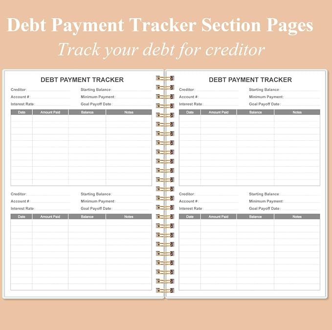 Bill Organizer - Monthly Bill Payment for Personal Budgeting Financial, Payments Checklist Organizer, 5.8" x 8.5", Rose Leaf