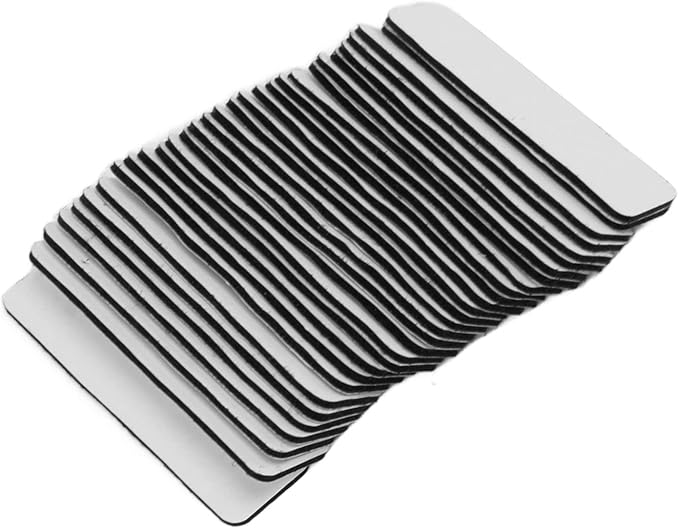 30PCS Hook and Strips, Hook and Tape, Double Side Adhesive Tape and Adhesive Strip and Double Side Hot Melt Mounting Tapes Black