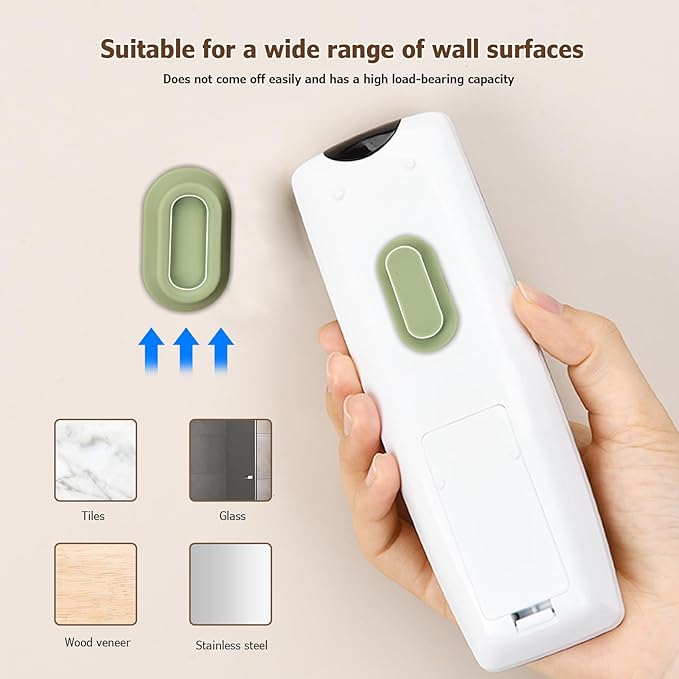 XYOFUN Magnetic Remote Control Holder Wall Mount - 4 Pcs No Drill Self-Adhesive Organizer for Air Conditioner & TV Remotes, Storage Caddy for Televisions Backside - Pink&Green