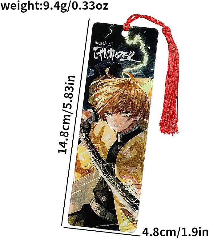 Anime Demon Kamado Acrylic Bookmark - Anime Tanjiron Zenitsu Giyuu Kyoujurou Figure Page Mark Reading Tool, Holiday Gifts for Reading Fans Book Lovers Bookworm (Style C)