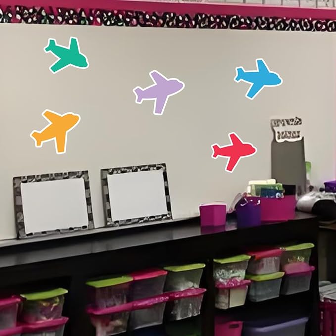 50PCS Colors Paper Airplane Bulletin Board Cutouts for Classroom Bulletin Board Crafting & Decorations(5 * 5Inch)
