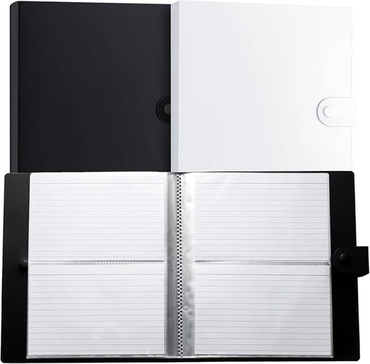 Geyee 2 Pcs 4 x 6 Inch Index Card Holder Binder Note Book Recipe Card Organizer Pouches Clear Plastic Sleeves Flashcard Filing Products with Divider for Office, Total 160 Page, Hold 320 Piece