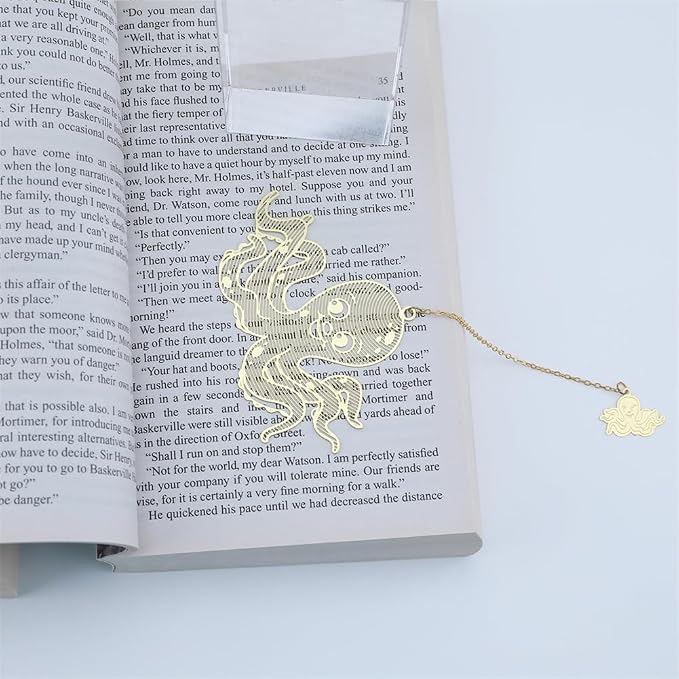 6 Pack Metal Animal Bookmarks with Chain, Golden Hollow Bookmark Gift for Book Lovers, Writers, Readers, Children, Teens, Men, Women, Adults