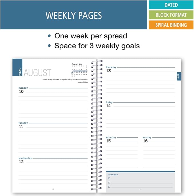 Elan Publishing Company Dated Student Planner for High School of College: Dated August 2026 - July 2027 (Black)
