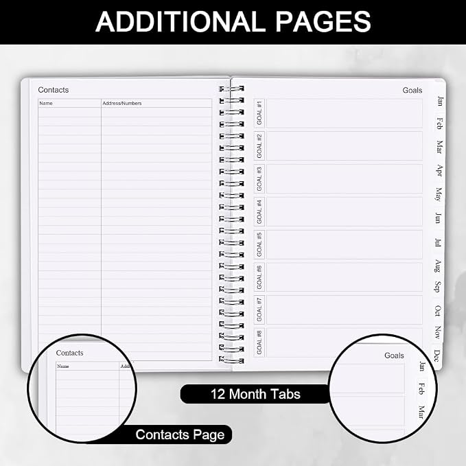Cheericome Planner 2026-2027, Monthly Weekly Planner Runs January 2026 to June 2027, 26-27 Planners with PP Cover and Elastic Bond, 18 Month, Black Monthly Planner Calendar