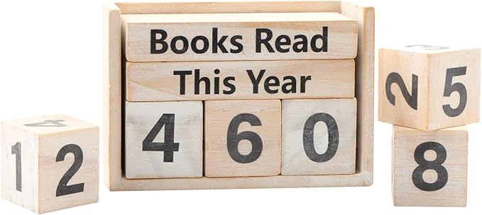 Books Read This Year Counter, Book Counter Sign Up to 999 Bookish Accessories, Books Read This Year Tracker for Reading Goal Display, Reading Challenge Gift for Readers(Color:Rustic)