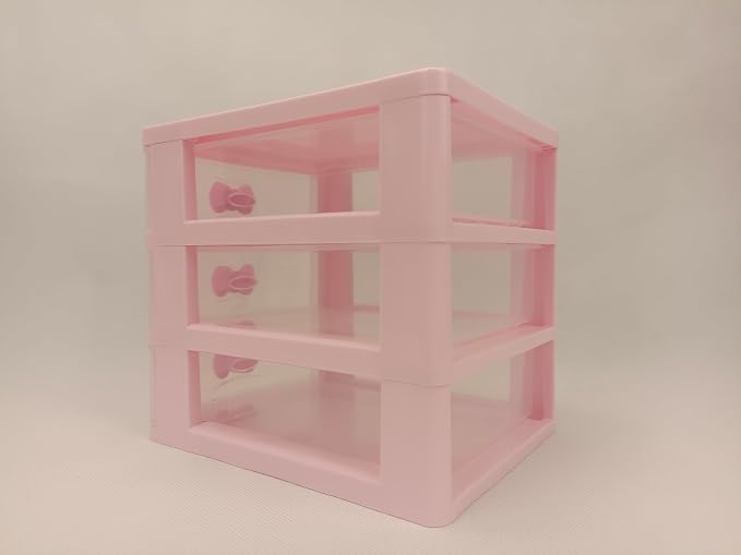 Girls Cute Lovely Color Storage Box Desktop Organizer Bathroom Bedroom Jewelry Storage Box For Storing Small Items (3 layers)