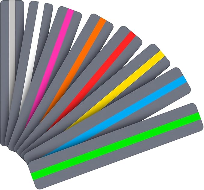 Guided Reading Strips/Colored Overlay/Highlight Strips/Highlighter/Bookmark/Assorted Colors Help with Dyslexia for Children and Teacher Supply Assistant (48 Pack)