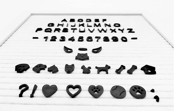 Letter Set Only - Pre-cut 0.5 Inch(1/2”) Tall Black Letters 492pcs with Canvas Bag(No Board Included)