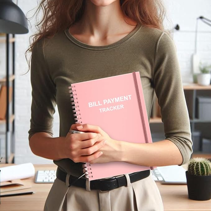 Bill Payment Tracker - Bill Tracker Notebook, Monthly Bill Organizer & Planner for Personal Budgeting Financial, Bill Payments Checklist Organizer, 5.8" x 8.25" Bill Organizer with Pocket