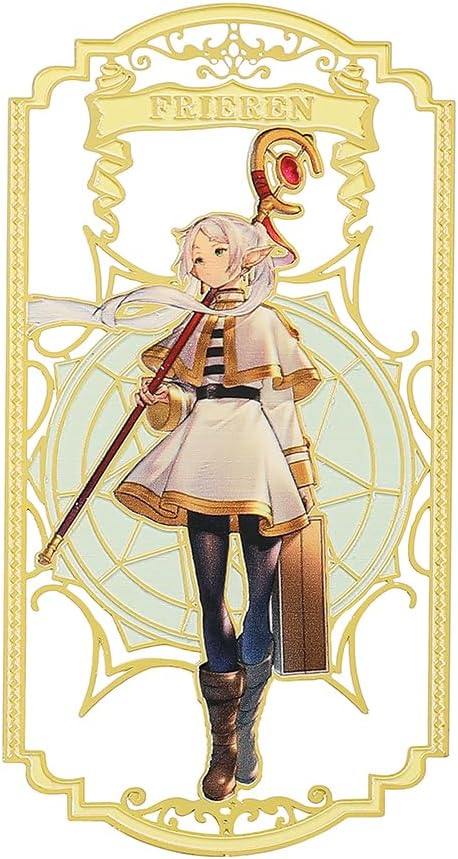 Anime Frieren: Beyond Journey's End Bookmark Stainless Steel Manga Fans Cartoon Fashion Student Scholar Learning Gift (Frieren-1)