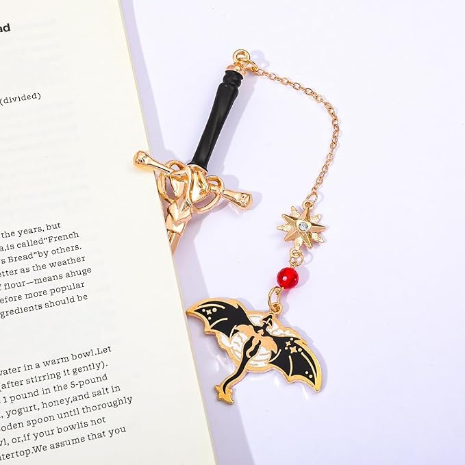 Fantasy Fourth Wing Dragon Sword Bookmarks - Fourth Wing Fans Page Markers Cool Bookmarks for Men Fantasy Dragon Gifts for Male Readers as Birthday Gifts (Dragon Bookmark Set 7)