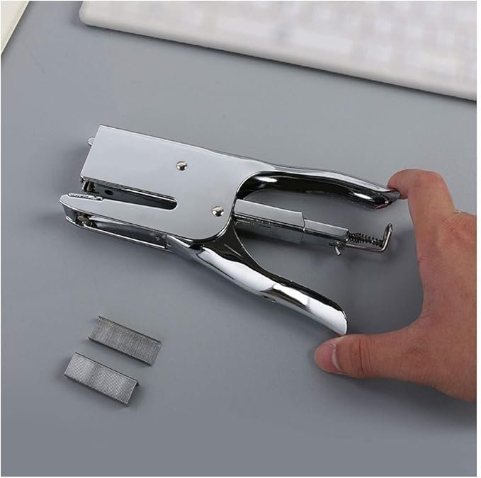 Stapler Hand Stapler, Can Hold 40 Pages, Suitable for Home Stapler in Student Office, Movable Paper Goods, Labor Saving, Silver Office Stapler
