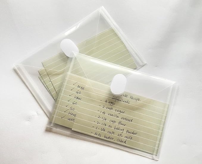48pcs 4x6 Plastic Clear Envelopes Receipt Coupon Stickers Stamps Storage Case File Organizer Holder